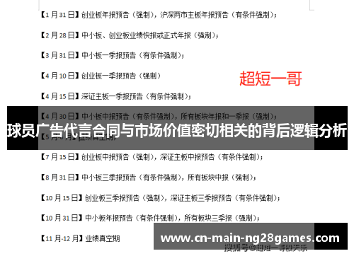 球员广告代言合同与市场价值密切相关的背后逻辑分析