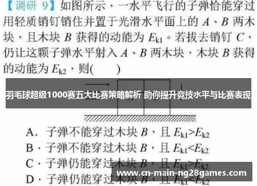 羽毛球超级1000赛五大比赛策略解析 助你提升竞技水平与比赛表现